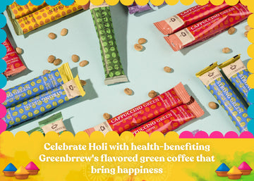 Celebrate Holi with health-benefiting Greenbrrew's flavored green coffee that bring happiness