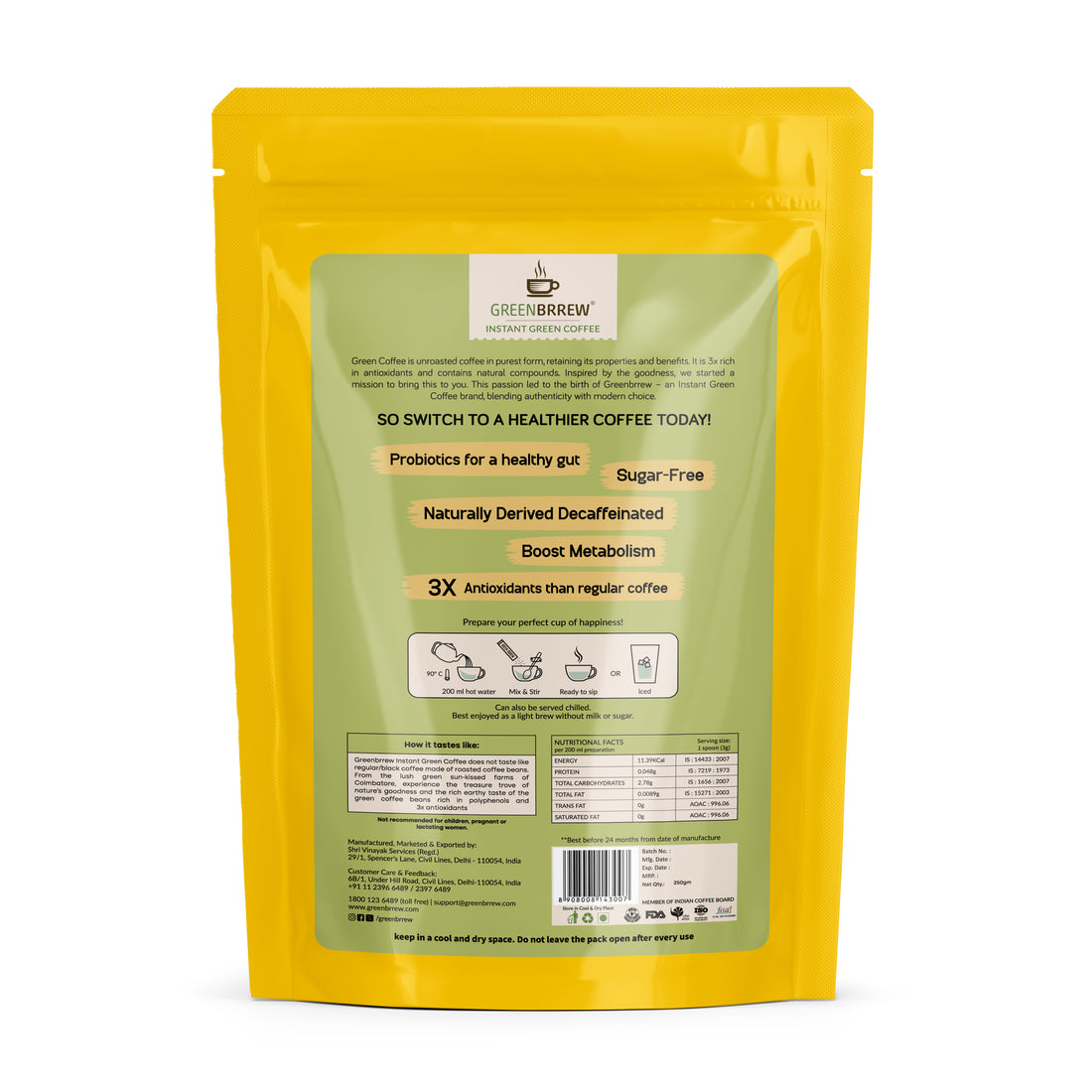 Instant Green Coffee Lemon Flavor, 250gm