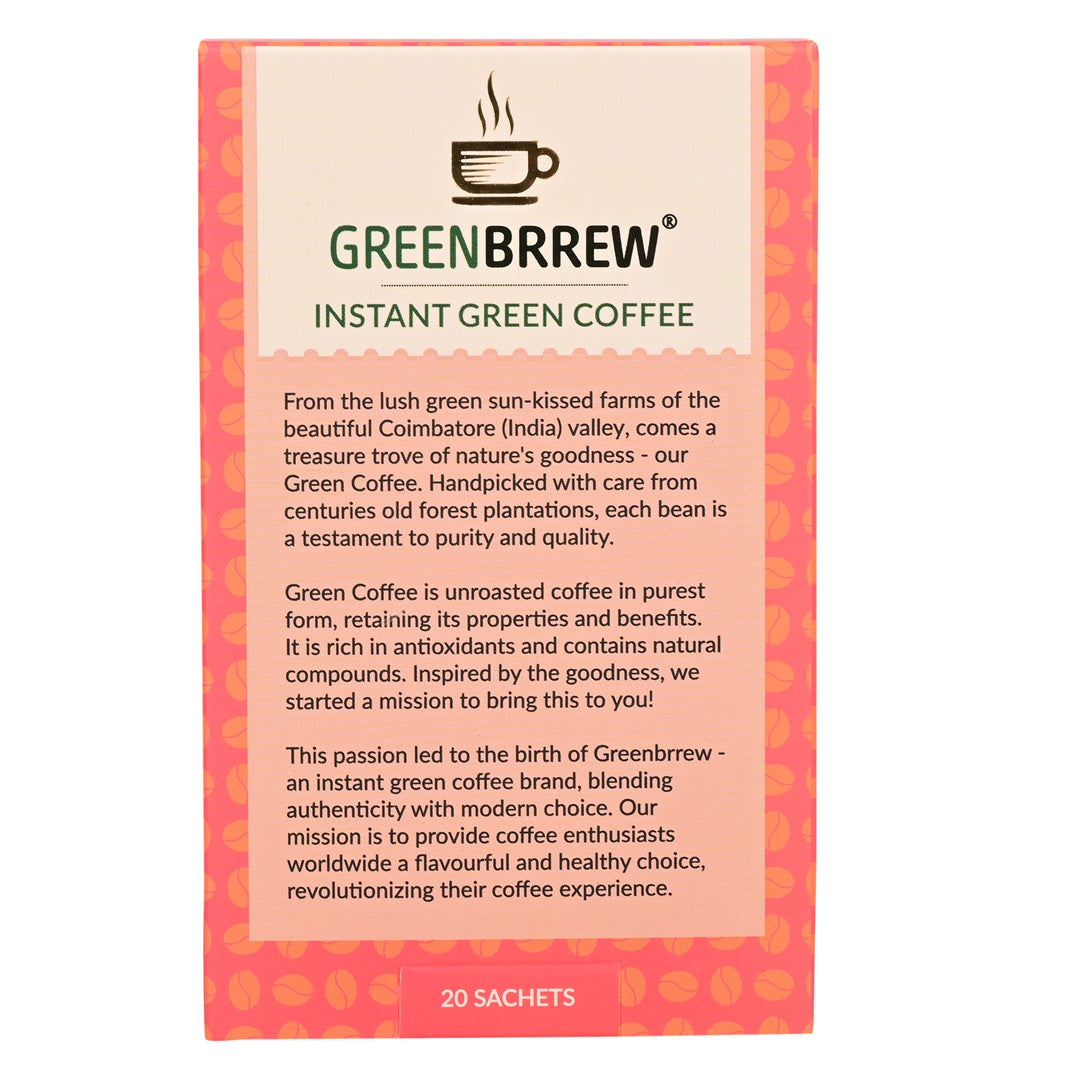 Greenbrrew cappuccino green coffee back view.