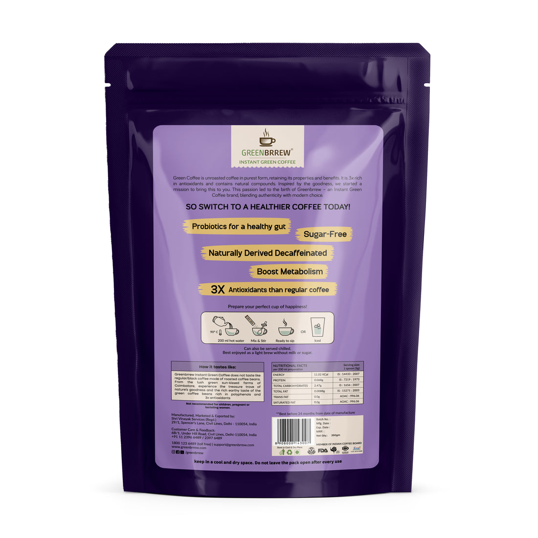 Instant Green Coffee – Hazelnut Flavor, 250gm