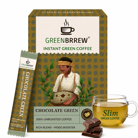 Chocolate Coffee | 100% Unroasted Green Coffee | Rich Blend | Mood Booster | 20 Servings | 60g