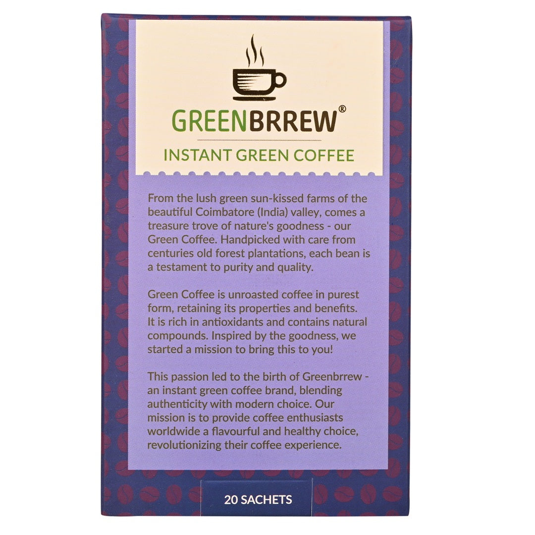 Back view of greenbrrew hazelnut green coffee.