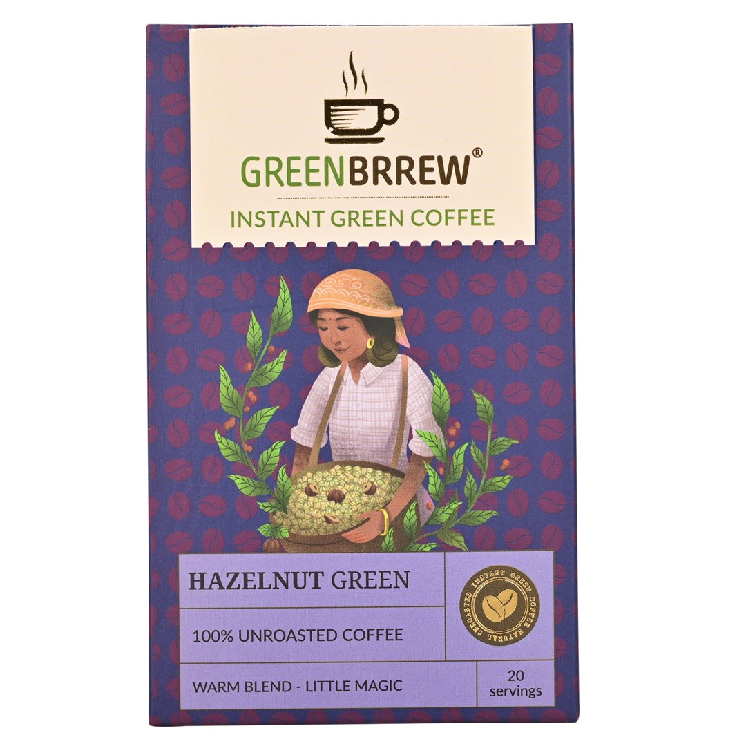 Greenbrrew hazelnut green coffee front view