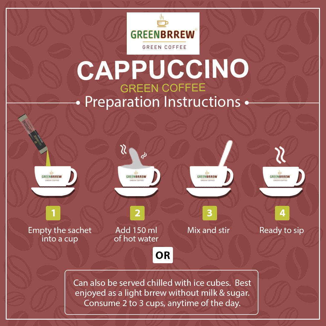 Instant cappuccino flavour coffee: four-step preparation guide, paired with tips for serving chilled iced and/or hot coffee